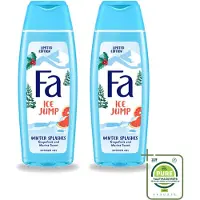 Fa 2 x - Douchegel - Winter Splashes Ice Jump - Frisse Geur & Verfrissing - Verzorgend - 250 ml - Grootverpakking - Vaatwasstrips - Douchegel - Zeebries - Grapefruit - Winter - Verfrissend