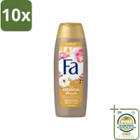 Fa 10 x - Oriental Moments - Douchecrème - Woestijnroos & Sandelhout - 250 ml - Wasstrips - Douchecrème - Woestijnroos - Sandelhout - Geur - Huidverzorging