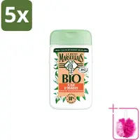 Le Petit Marseillais 5 x – Douchegel – Fleur d’Oranger – 250 ml - Bulkverpakking - Douchegel oranje bloesem - Douchemop - Oranje bloesem geur