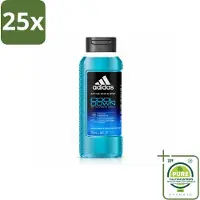 Adidas 25 x – Douchegel – Active Skin & Mind Cool Down – 250 ml - Grootverpakking - Vaatwasstrips - Douchegel - Verkoeling - Menthol - Wilde Munt - Hydratatie