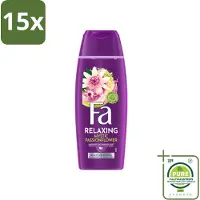 Fa 15 x – Douchegel – Mystic Moments Shea Butter & Passion Flower – 250 ml - Grootverpakking - Vaatwasstrips - Douchegel - Shea Butter - Passiebloesem - Hydraterende Douchegel - Luxe Douchegel