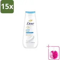 Dove 15 x – Douchegel – Advanced Care Gentle Scrub – 225 ml - Bulkverpakking - Douchegel - Douchemop - Exfoliatie