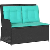 vidaXL Tuinbank Zwart poly rattan