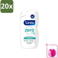 Sanex 20 x Zero % - Douchegel - Hydrateert - Alle Huidtypes - 400 ml - Bulkverpakking - Douchegel - Douchemop - Huidverzorging