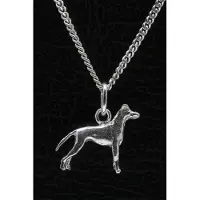 MOOYE ® - Collectie Zilveren Black and tan terrier ketting hanger - klein