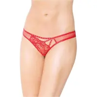 Softline -string - rood met kant-maat: S/M M/L