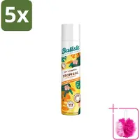 Batiste 5 x - Tropical - Droogshampoo - Tropische Geur - Verfrist en Stylet - 200ml - Bulkverpakking - Droogshampoo - Douchemop - Fris haar