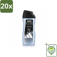 Adidas 20 x – Douchegel 3-in-1 – Dynamic Pulse – 250 ml - Grootverpakking - Vaatwasstrips - Douchegel - Sportieve Geur - Munt - Energie - Frisheid