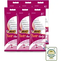 BIC 6 x - Twin Lady - Scheermesjes - Dubbel Mesje - Wegwerpmesjes - 5 Scheermesjes - Wasstrips - Scheermesjes - Wegwerpmesjes - Dubbel Mesje - Scheermesje - Vrouwelijke Scheermesjes