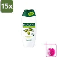 Palmolive 15 x - Naturals - Douchecréme - Olijf & Melk - Natuurlijke ingrediënten - 250 ml - Bulkverpakking - Douchecrème - Douchemop - Olijf en melk