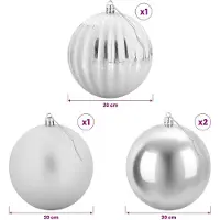 vidaXL Kerstballenset XXL 4 st zilver Ø 20 cm Kunststof