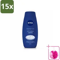 Nivea 15 x - Douchecrème - Rijke Hydratatie - Voedend Huidgevoel - 500 ml - Bulkverpakking - Douchecrème - Douchemop - Voedende douchecrème