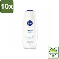 Nivea 10 x - Douchecrème - Zacht - Huidbeschermend - Amandelolie - 500 ml - Grootverpakking - Vaatwasstrips - Douchecrème - Huid Verzorgen - Amandelolie - Zijdezachte Huid - Hydratatie