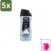 Adidas 5 x – Douchegel 3-in-1 – Dynamic Pulse – 250 ml - Bulkverpakking - Douchegel - Douchemop - Sportieve geur