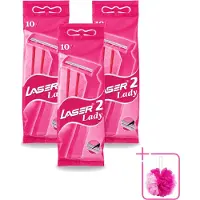 Benson 3 x - Laser Twin Women - Wegwerpscheermesjes - Voor Vrouwen - 10 Mesjes - Bulkverpakking - Scheermesje vrouw - Douchemop - Wegwerpscheermesje