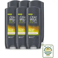 Dove 6 x - Douchegel - Men+ Care Active Fresh - Verfrissend en langdurige bescherming - 400 ml - Wasstrips - Douchegel - Man - Fris - Energie - Actief