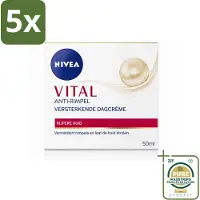 Nivea 5 x - VITAL Dagcrème - Anti-Rimpel Gezichtscrème - Versterkend - 50 ml - Wasstrips - Anti-rimpel Crème - Gezichtsverzorging - Huidversterking - Dagcrème - Rijpe Huid
