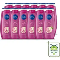 Nivea 12 x - Douchegel - Joy of Life - Verfrissend Effect - 250 ml - Grootverpakking - Vaatwasstrips - Douchegel - Frisse Geur - Rozen - Jasmijn - Huidverzorging