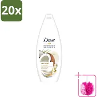 Dove 20 x Nourishing Secrets - Douchegel - Kokosolie & Amandel melk - Sulfaatvrij - 250 ml - Bulkverpakking - Douchegel - Douchemop - Kokosolie