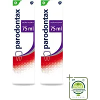 Parodontax 2 x – Tandpasta – Ultra Clean – Bloedend Tandvlees – 75 ml - Grootverpakking - Vaatwasstrips - Bloedend Tandvlees - Tandpasta - Tandvleesbescherming - Tandplak - Fluoride