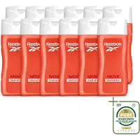 Reebok 12 x - Move Your Spirit - Douchegel - 400 ml - Wasstrips - Douchegel - Granaatappel - Citrus - Aloe Vera - Gezin