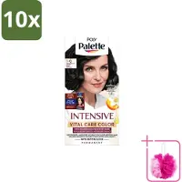 Schwarzkopf 10 x Poly Palette – Haarverf – 1-0 Natuurlijk Zwart – 115 ml - Bulkverpakking - Haarkleur - Douchemop - Grijsdekking