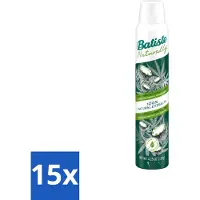 Batiste 15 x - Naturally Coconut Milk & Hemp Seed Oil - Droogshampoo - Anti-Pluis en Verfrist - 100% Natuurlijk - 200ml - Voordeelverpakking - 15 stuks