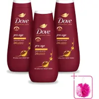 Dove 3 x – Douchegel – Pro Age Body Wash – 400 ml - Bulkverpakking - Douchegel voor rijpere huid - Douchemop - Huidverzorging