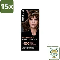 Syoss 15 x - Coloration 5-8 Hazelnootbruin - Haarverf - Grijsdekking - Vermindert Haarbreuk - Wasstrips - Haarkleur - Haarkleuring - Grijsdekking - Haarverf - Haarverf Permanent