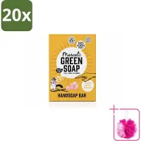 Marcel's Green Soap 20 x - Handzeep Bar - Vanille & Cherry Blossom - Krachtige werking - 90 gr - Bulkverpakking - Handzeep bar - Douchemop - Plasticvrije handzeep