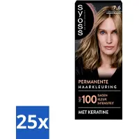 Syoss 25 x - Coloration 7-6 Middenblond - Haarverf - Grijsdekking - Vermindert Haarbreuk - Voordeelverpakking - 25 stuks