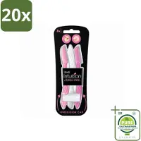 Wilkinson 20 x Intuition - Navulmesjes - Wenkbrauw Shaper - Precisie - 3 mesjes - Grootverpakking - Vaatwasstrips - Wenkbrauw Shaper - Haartjes Verwijderen - Exfoliatie - Huid Verzorgen - Precisie