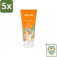 Weleda 5 x - Douchecrème Duindoorn Vitality - 200 ml - Wasstrips - Douchecrème - Duindoorn - Natuurlijke Douchecrème - Vitaliteit - Huidverzorging