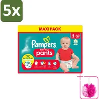 Pampers 5 x - Baby-Dry Pants - Luierbroekjes - Maat 4 (9-15 kg) - Extra Droog - 90 Luiers - Bulkverpakking - Baby luier - Douchemop - Droge luier
