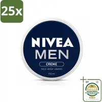 Nivea 25 x MEN - Crème - Bodycrème - 150 ml - Wasstrips - Crème Voor Mannen - Crème Voor Gezicht - Crème Voor Lichaam - Crème Voor Handen - Dagcrème