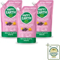 Happy Earth 3 x – Handzeep Navulling – 100% Natuurlijk Lavender Ylang – 600 ml - Wasstrips - Handzeep Navulling - Natuurlijke Handzeep - Vegan Handzeep - Lavendel Handzeep - Ylang Handzeep