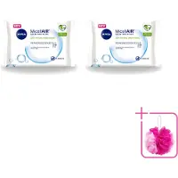 Nivea 2 x - Reinigingsdoekjes - 3-in-1 Micellaire Doekjes - Verwijdert Waterbestendige Make-up - 25 Doekjes - Bulkverpakking - Reinigingsdoekjes - Douchemop - Huidverzorging