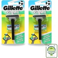 Gillette 2 x - Goal - Scheerset - Stainless Steel - Duurzaam en scherp - 1 Scheermesje - Grootverpakking - Vaatwasstrips - Scheermes - Mesjes - Scherpe Mesjes - Duurzaam Scheermes - Retro Scheermes