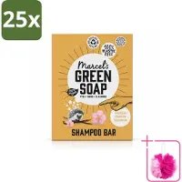Marcel's Green Soap 25 x - Shampoobar - Vanilla & Cherry Blossom - Versterkt & verzorgt - 90 gr - Bulkverpakking - Shampoobar - Douchemop - Natuurlijke shampoo