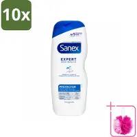Sanex 10 x – Douchegel – Expert Skin Health Protector – 600 ml - Bulkverpakking - Huidversterkend - Douchemop - Huidbarrière