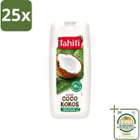 Tahiti 25 x - Douchegel - Biologische Kokos - 100% Vegan - 300 ml - Wasstrips - Douchegel Kokos - Biologische Kokos - Kokos Douchegel - Gezond Douchegel - Hydraterende Douchegel