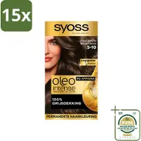 Syoss 15 x - Oleo Intense 5-10 - Haarverf - Permanente Haarkleuring - Cool Bruin - Langdurige Kleur - Wasstrips - Haarverf - Permanente Haarkleuring - Cool Bruin - Haarkleur - Haarverf Zonder Ammoniak