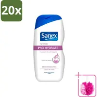 Sanex 20 x Dermo - Pro Hydraterend - Douchecrème - Zeer Droge Huid - 500 ml - Bulkverpakking - Hydratatie huid - Douchemop - Droge huid
