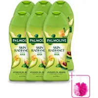 Palmolive 6 x – Douchegel – Skin Radiance Avocado Honey – 250 ml - Bulkverpakking - Douchegel - Douchemop - Exfoliatie