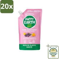 Happy Earth 20 x – Handzeep Navulling – 100% Natuurlijk Lavender Ylang – 600 ml - Wasstrips - Handzeep Navulling - Natuurlijke Handzeep - Vegan Handzeep - Lavendel Handzeep - Ylang Handzeep