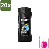 Axe 20 x XL - 3-in-1 Douchegel - Alaska - Ocean Air & Bergamot - 12hrs Long Lasting Scent - 400 ml - Bulkverpakking - Douchegel - Douchemop - Oceaanlucht