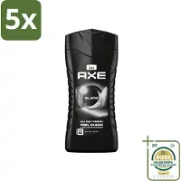 Axe 5 x - 3-in-1 Douchegel - Black - Frozen Pear & Cedarwoord - 12hrs Long Lasting Scent - 250 ml - Wasstrips - Douchegel - Lichaam - Gezicht - Haar - Frisheid