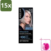 Syoss 15 x - Permanent Coloration 10-55 - Haarverf - Permanente Haarkleuring - Ultra Platina Blond - Grijsdekking - Bulkverpakking - Haarkleur - Douchemop - Haarkleuren