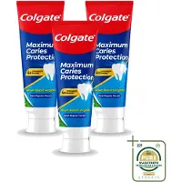 Colgate 3 x - Carries Protection - Met Calcium - Tandpasta - 75ml - Wasstrips - Gaatjes - Tandbederf - Tanden Beschermen - Tandpasta - Fluoride