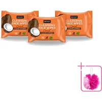 Sence 3 x - Coconut - Gezichtsreinigingsdoekjes - Verzorgend - 20 Doekjes - Bulkverpakking - Gezichtsreinigingsdoekjes - Douchemop - Kokos